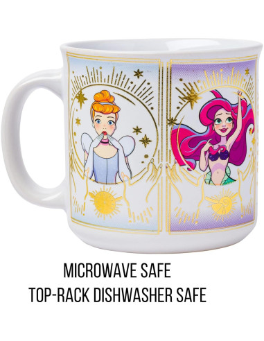 Taza Camper Cerámica Disney Princesas 600ml Tarjeta Mística