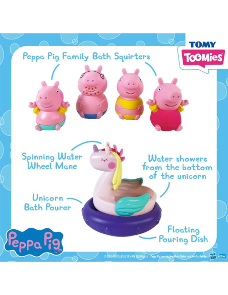 Set de Baño Peppa Pig Tomy Toomies con Flotador Unicornio Set de Baño Peppa Pig Tomy Toomies con Flotador Unicornio