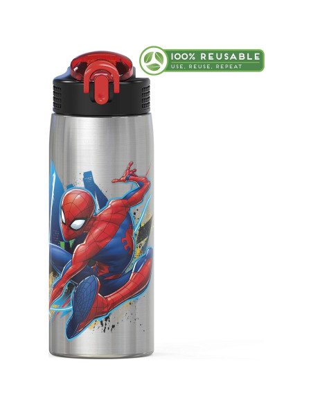 Botella de Agua Inoxidable 27oz Zak Spider-Man con Popote Botella de Agua Inoxidable 27oz Zak Spider-Man con Popote