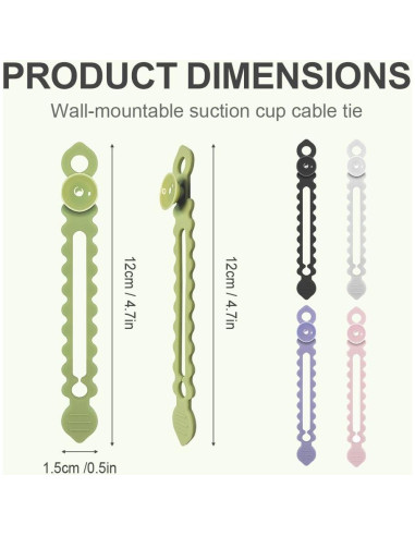 Organizador de Cables de Datos Foxiod 5PCS Silicona Reutilizable