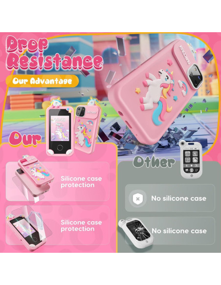 Teléfono Juguete Unicornio Luyiilo P1 Plus 16 Juegos 7,11 cm Teléfono Juguete Unicornio Luyiilo P1 Plus 16 Juegos 7,11 cm