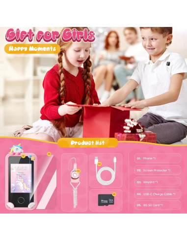 Teléfono Juguete Unicornio Luyiilo P1 Plus 16 Juegos 7,11 cm