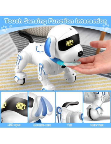 Perro Robot Control Remoto Britik Y878 Azul para Niños 8+