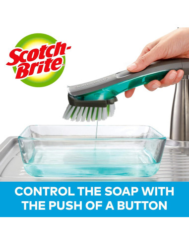 Cepillo de Fregado Antibacterial Scotch-Brite con Dispensador de Jabón - Paquete de 3