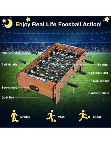 Mesa de Futbolín Giantex 68.58x35.56cm para Niños y Adultos