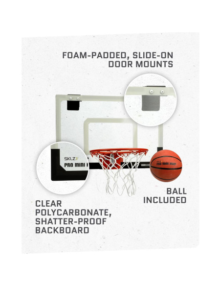 Aro de Baloncesto Mini SKLZ Pro - Montaje en Puerta - Incluye Balón Aro de Baloncesto Mini SKLZ Pro - Montaje en Puerta - Incluye Balón