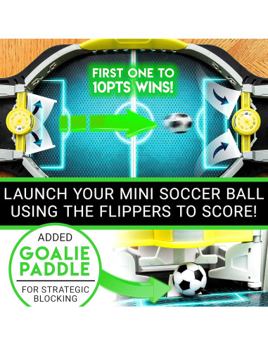 Juego de Fútbol de Mesa Franklin Sports - Mini Futbolín LED