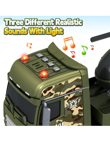 Camión Militar 25" BSTOYDER con Helicóptero y Tanque