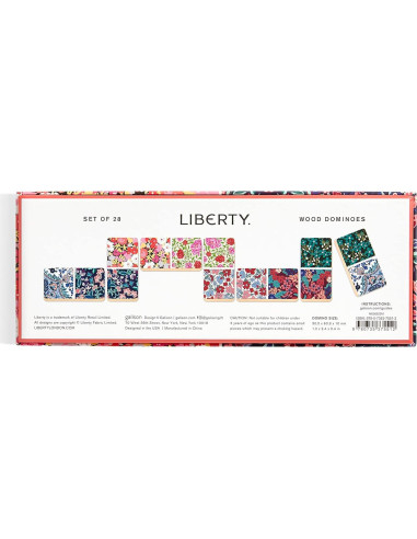 Juego de Dominó Galison Liberty - 28 Piezas de Madera Floral