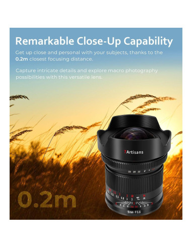 Lente Ultra Gran Angular 7artisans 9mm F5.6 para Nikon Z