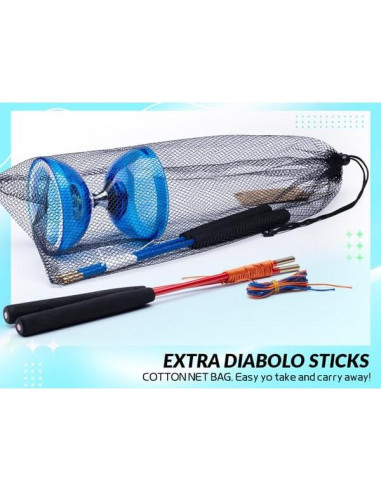 Diabolo MAGICYOYO Pro 10,16 cm Azul con Palos y Cuerdas