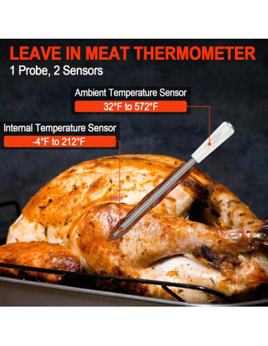 Termómetro de Carne Inalámbrico WANDiORY Bluetooth IPX8