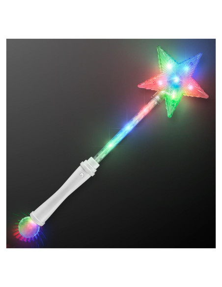 Varita LED Princesa Super Estrella Blanca 38.1 cm - FlashingBlinkyLights Varita LED Princesa Super Estrella Blanca 38.1 cm - FlashingBlinkyLights