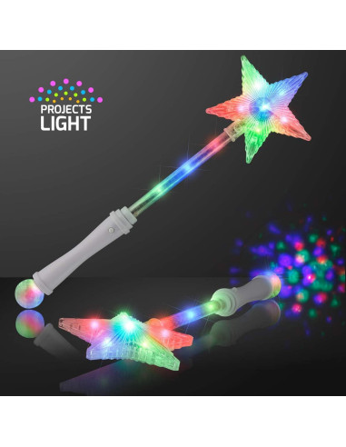 Varita LED Princesa Super Estrella Blanca 38.1 cm - FlashingBlinkyLights