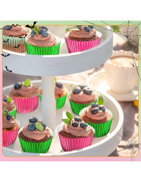Forros de Cupcake Vesici 200 Pcs Rosa Verde 3x7 cm Forros de Cupcake Vesici 200 Pcs Rosa Verde 3x7 cm