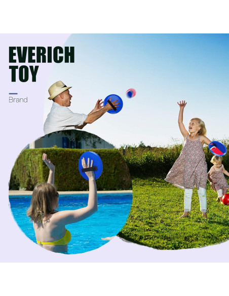 Juego de Lanzar y Atrapar EVERICH 4 Palas y 4 Pelotas Juego de Lanzar y Atrapar EVERICH 4 Palas y 4 Pelotas