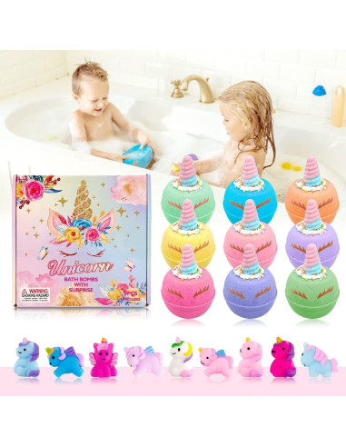 Bombas de baño unicornio Claro y Fresco 9 piezas 178 g