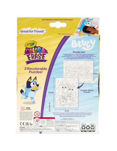 Rompecabezas Reutilizable Crayola Bluey 12 Piezas 15,24 cm