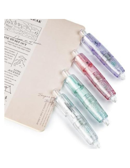 Cinta Correctora Retráctil HOPESEER 4PCS 5mm 6m Colores Cinta Correctora Retráctil HOPESEER 4PCS 5mm 6m Colores