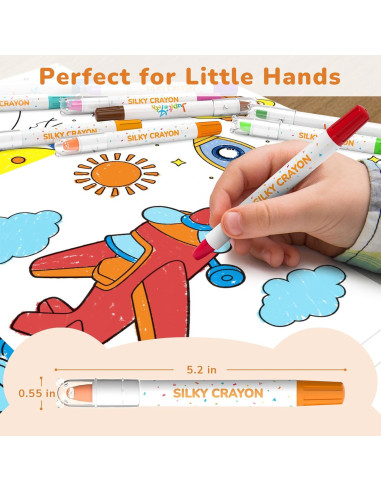 Crayones Jumbo JUPITEARTH 24 Colores No Tóxicos para Niños