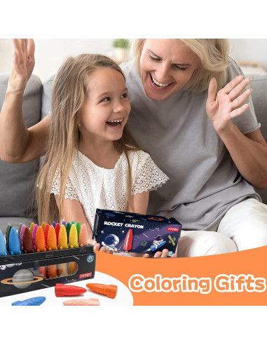 Crayones Espaciales MASSRT 24 Colores No Tóxicos para Niños
