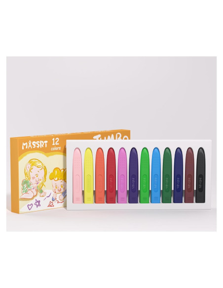 Crayones Jumbo Triangulares MASSRT 18 Colores No Tóxicos Crayones Jumbo Triangulares MASSRT 18 Colores No Tóxicos