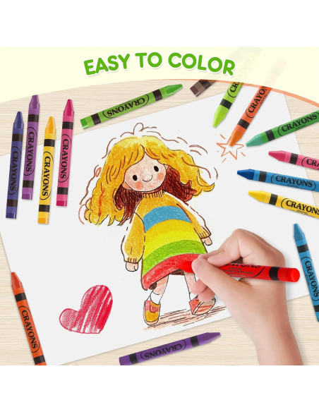 Crayones a Granel Toidgy 24 Colores No Tóxicos para Niños Crayones a Granel Toidgy 24 Colores No Tóxicos para Niños