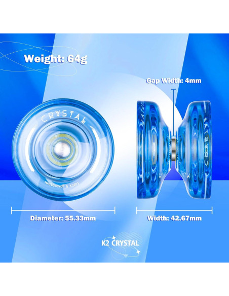 Yo-Yo MAGICYOYO K2 Cristal Azul Responsivo y No Responsivo Yo-Yo MAGICYOYO K2 Cristal Azul Responsivo y No Responsivo