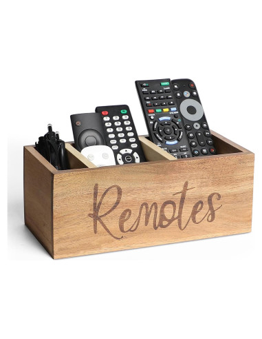 Soporte Organizador de Control Remoto LBEMEY de Madera Acacia