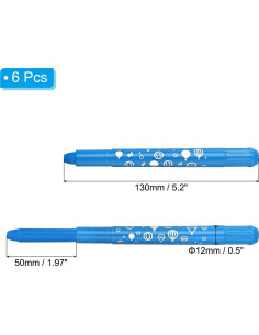 Crayones Acuarelables PATIKIL 6Pcs Azul Claro Lavables 2