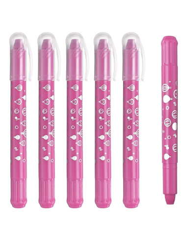 Crayones Acuarelables PATIKIL 6Pcs Rosa Lavables