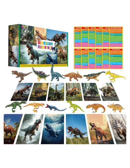 12 Figuras de Dinosaurios SpriteGru + Juguete Educativo 12 Figuras de Dinosaurios SpriteGru + Juguete Educativo