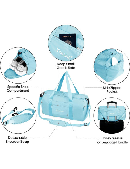 Bolsa de Deporte BALEINE Mediana Azul Impermeable 26.5L Bolsa de Deporte BALEINE Mediana Azul Impermeable 26.5L