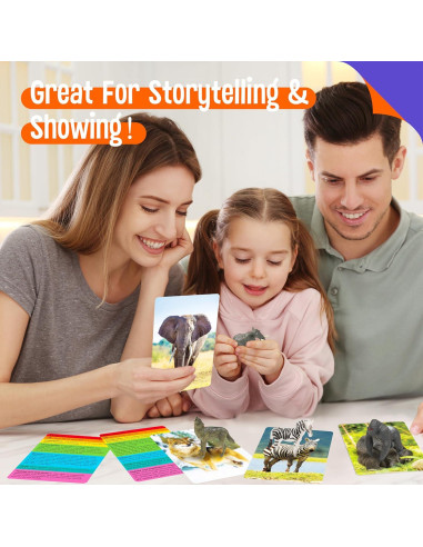 24 Figuras de Animales + 24 Tarjetas Educativas - SpriteGru