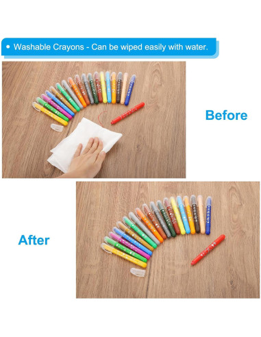 Crayones Acuarelables PATIKIL 6Pcs Lavables Marrón