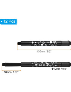 Crayones Acuarelables PATIKIL 12 Piezas Lavables Negro 2