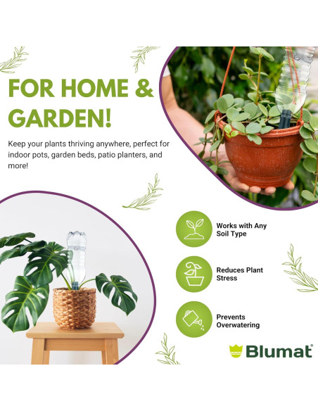 Dispositivo de Riego Automático Blumat - Kit de 3 Estacas para Plantas de Interior Dispositivo de Riego Automático Blumat - Kit de 3 Estacas para Plantas de Interior