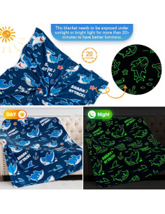 Manta de Tiburón Jekeno 50x60 cm que Brilla en la Oscuridad 2