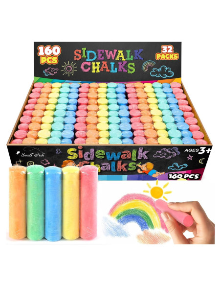 Juego de Tiza de Acera Jumbo 160 Piezas Multicolor PEQUEÑO PEZ Juego de Tiza de Acera Jumbo 160 Piezas Multicolor PEQUEÑO PEZ