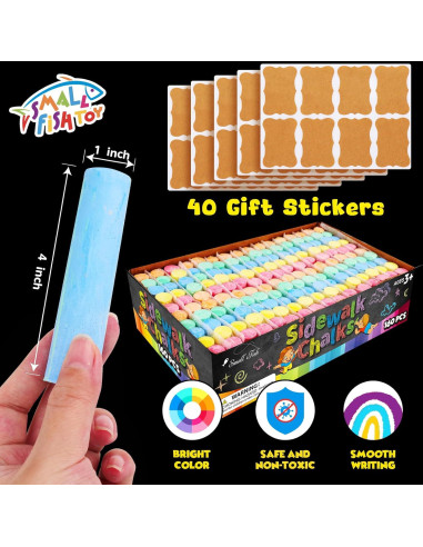 Juego de Tiza de Acera Jumbo 160 Piezas Multicolor PEQUEÑO PEZ