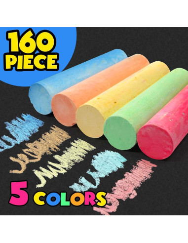 Juego de Tiza de Acera Jumbo 160 Piezas Multicolor PEQUEÑO PEZ