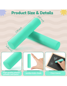 Tiza de Acera Jumbo Fulmoon 40 Pcs Verde Lavable 2