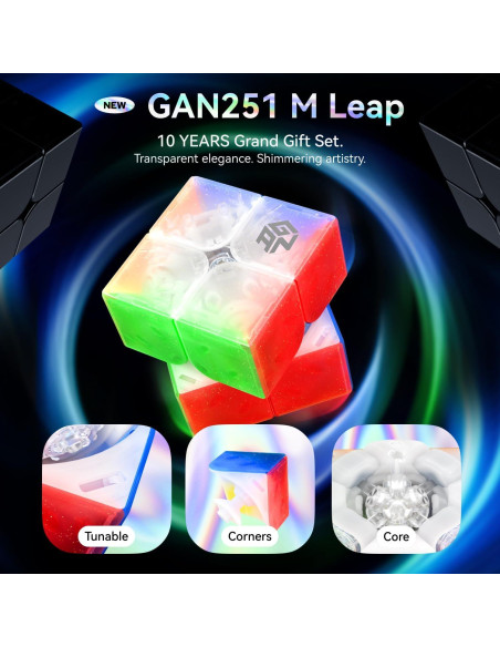 Cubo de Velocidad GAN 251 M Leap 10 Aniversario 2x2 Magnético Cubo de Velocidad GAN 251 M Leap 10 Aniversario 2x2 Magnético