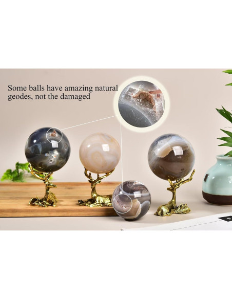 Bola de Cristal Ágata Orca CNYANFEI 60-70mm Decoración Bola de Cristal Ágata Orca CNYANFEI 60-70mm Decoración