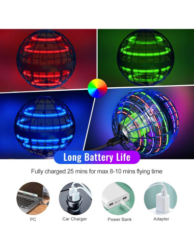 Bola Voladora Chefic AC04 Azul, Juguete Interactivo LED
