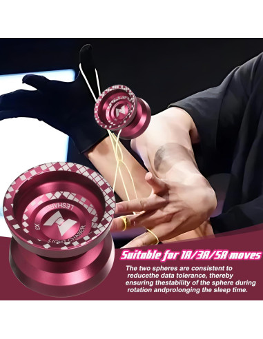 Yoyo LESHARE X3 Profesional No Responsivo Rojo 5.58cm