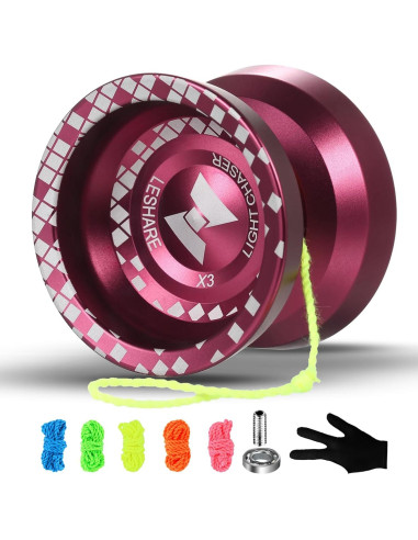 Yoyo LESHARE X3 Profesional No Responsivo Rojo 5.58cm