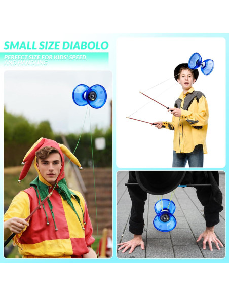Diabolo MAGICYOYO Pro 10 cm Azul con Palos y Cuerdas Diabolo MAGICYOYO Pro 10 cm Azul con Palos y Cuerdas