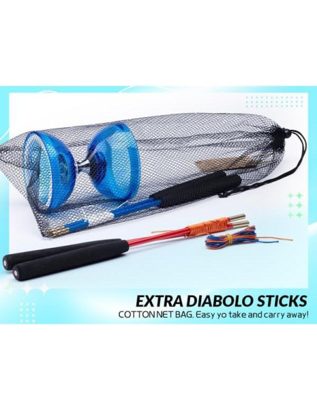 Diabolo MAGICYOYO Pro 10 cm Azul con Palos y Cuerdas Diabolo MAGICYOYO Pro 10 cm Azul con Palos y Cuerdas