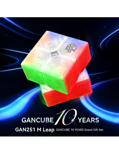 Cubo de Velocidad GAN 251 M Leap 10 Aniversario 2x2 Magnético